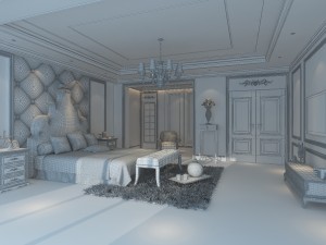 fashionable european bedroom 1899 Modello 3D