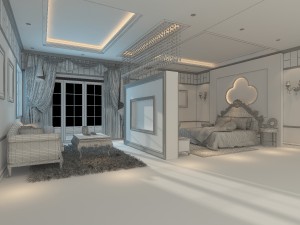 stylish european bedroom 18101 3Dモデル