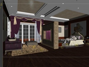 stylish european bedroom 18101 3Dモデル