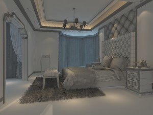 stylish european bedroom 18102 3D 模型