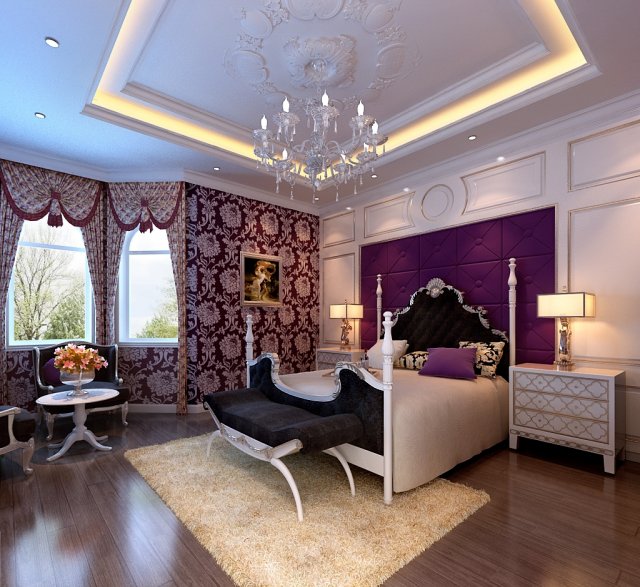 stylish european bedroom 18324 Modèle 3D .c4d .max .obj .3ds .fbx .stl .blend