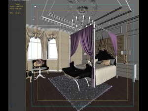 stylish european bedroom 18324 Modèle 3D
