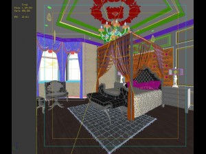 stylish european bedroom 18324 Modèle 3D