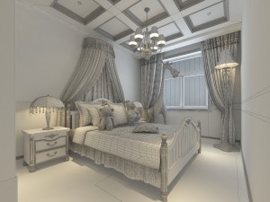 stylish european bedroom 18361 3D मॉडल