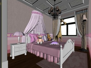 stylish european bedroom 18361 3D मॉडल