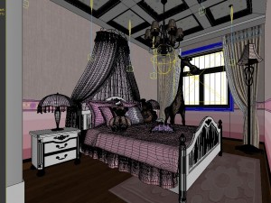 stylish european bedroom 18361 3D मॉडल