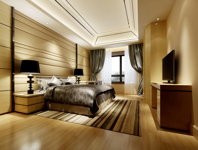 stylish and welcoming bedroom 1803 3D 模型 .c4d .max .obj .3ds .fbx .stl .blend 