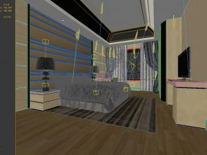 stylish and welcoming bedroom 1803 3D Model