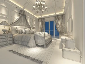 stylish and welcoming bedroom 1804 3D Model