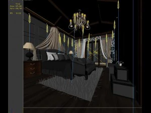 stylish and welcoming bedroom 1804 3D Model