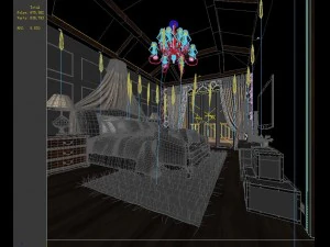 stylish and welcoming bedroom 1804 3D Model