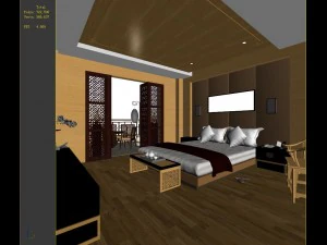 stylish and welcoming bedroom 1807 3D Model