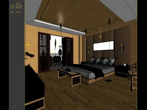 stylish and welcoming bedroom 1807 3D Model