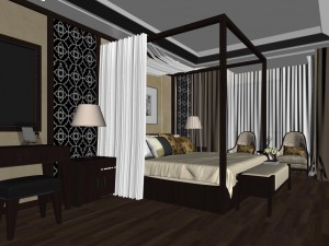 stylish and welcoming bedroom 1808 3D Model