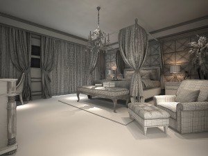stylish and warm bedroom 1810 3D 모델