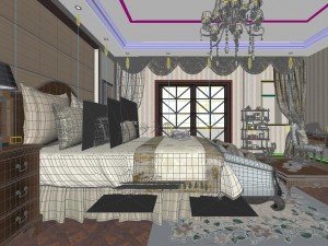stylish and welcoming bedroom 1811 3D 模型