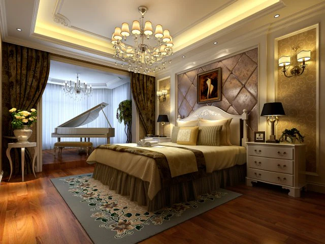 stylish and warm bedroom 1812 3D Model .c4d .max .obj .3ds .fbx .stl .blend 