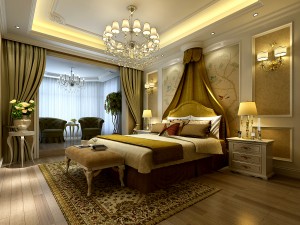 warm and stylish bedroom 1813 Modello 3D