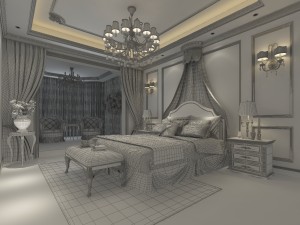 warm and stylish bedroom 1813 3D 모델