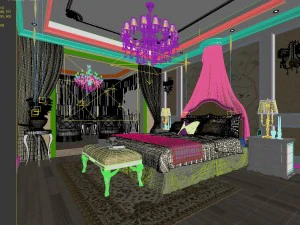 warm and stylish bedroom 1813 3D Model