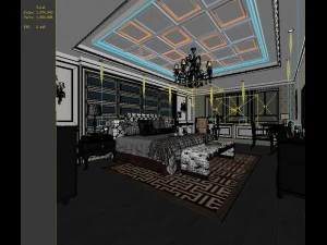 stylish and welcoming bedroom 1814 3D Model