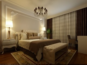 stylish and welcoming bedroom leisure terrace 1802 3D Model