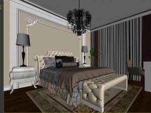stylish and welcoming bedroom leisure terrace 1802 3D मॉडल
