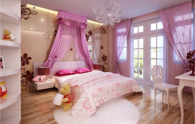 stylish modern pink bedroom 1815 3D Model .c4d .max .obj .3ds .fbx .stl .blend 