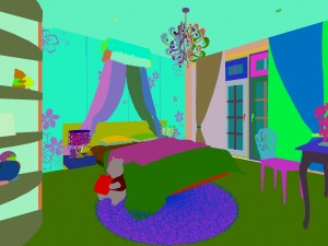 stylish modern pink bedroom 1815 3D Model