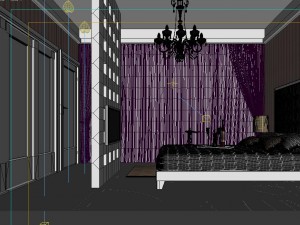 stylish modern pink bedroom 1827 Modello 3D
