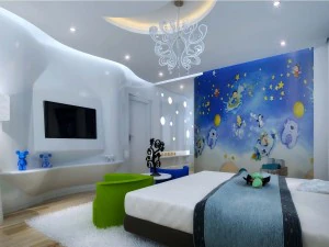 şık modern mavi &ccedil;ocuk odası 1816 3D Model