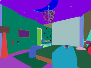 stylish modern blue children bedroom 1816 3D Model