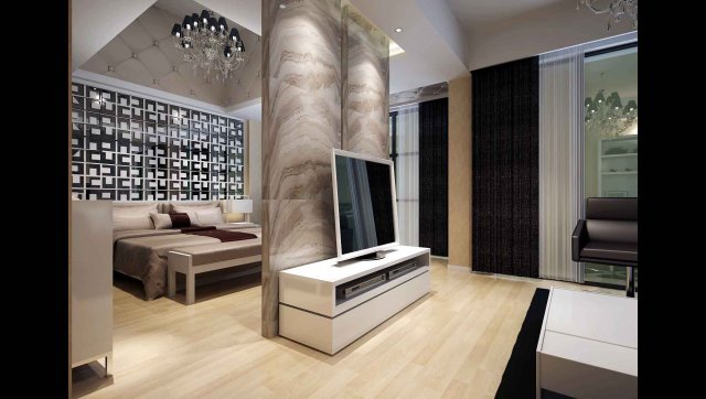 stylish modern bedroom 1801 3D 模型 .c4d .max .obj .3ds .fbx .stl .blend 