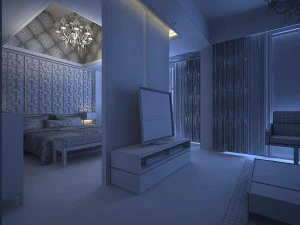 stylish modern bedroom 1801 3D Model