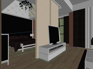 stylish modern bedroom 1801 3D Model