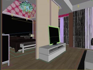 stylish modern bedroom 1801 3D Model