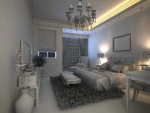stylish modern bedroom 1805 3D Model