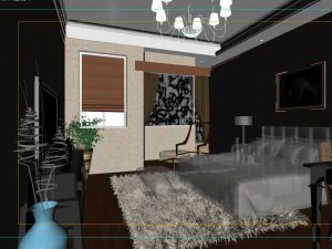 stylish modern bedroom 1805 3D Model