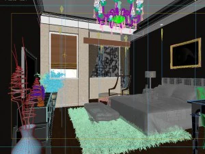 stylish modern bedroom 1805 3D Model
