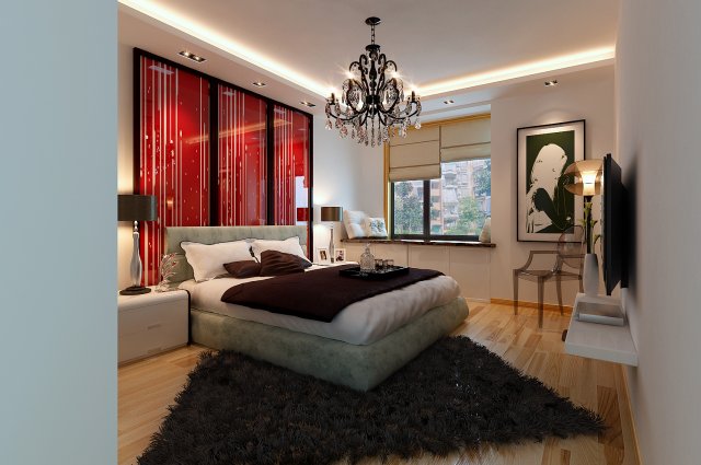 stylish modern bedroom 1806 Modèle 3D .c4d .max .obj .3ds .fbx .stl .blend 