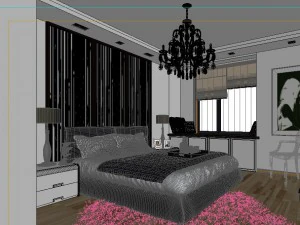 stylish modern bedroom 1806 3D Model