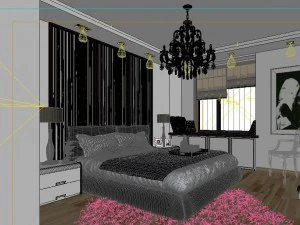 stylish modern bedroom 1806 3D Model