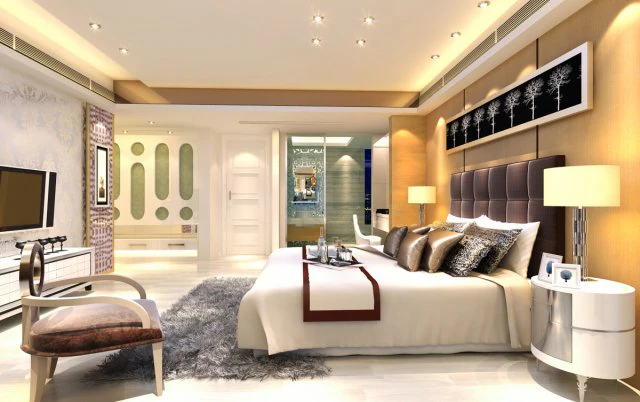 stylish modern bedroom 1807 3D Model .c4d .max .obj .3ds .fbx .stl .blend