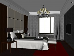 stylish modern bedroom 1808 3D Model