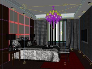 stylish modern bedroom 1808 3D Model