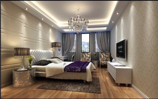 stylish modern bedroom 1809 3D मॉडल .c4d .max .obj .3ds .fbx .stl .blend 