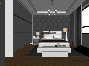 stylish modern bedroom 1810 3D मॉडल