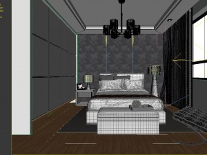 stylish modern bedroom 1810 3D मॉडल