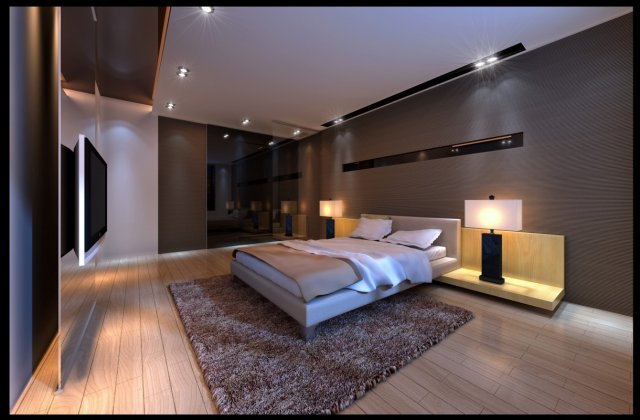 stylish modern bedroom 1811 3D Model .c4d .max .obj .3ds .fbx .stl .blend 