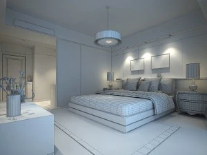 stylish modern bedroom 1812 3D Model